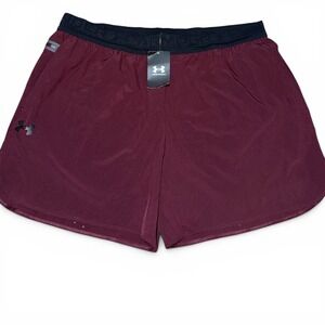 Under Armour Peak Woven Shorts Mens 2XL Maroon Fitted Athletic Gym Running New